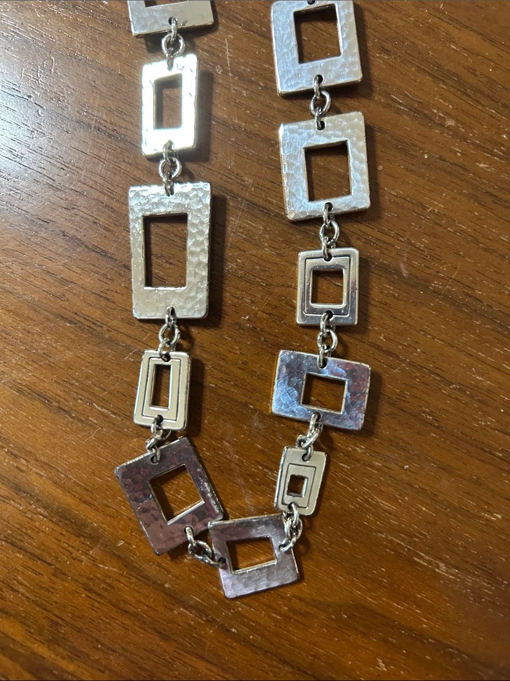 Brighton Silver and Purple Geometric Link Necklace - Women Jewelry